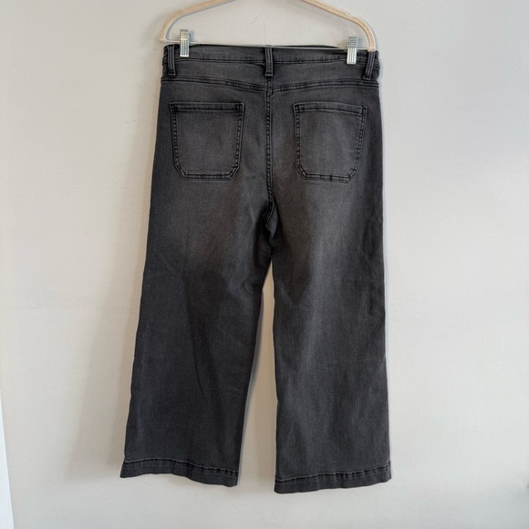 Time and Tru Women's Dark Gray Cropped Flare Jeans, Size 14 - Picture 5 of 8